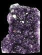 Dark Purple Amethyst Cluster On Wood Base #46268-1